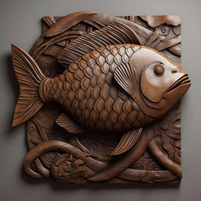 Природа и животные (Стейк из рыбы Панаки 3, NATURE_159) 3D модель для ЧПУ станка